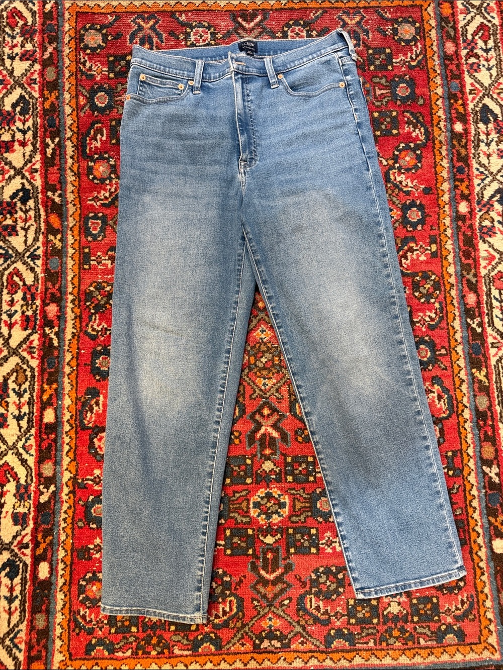 J. Crew Women's Stovepipe Straight Leg Jeans in Medium Blue - 30